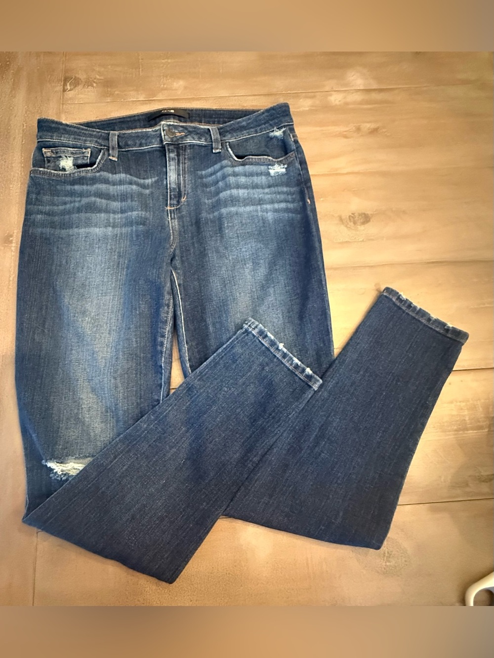 Joe’s Jeans Women Ankle Skinny Dark Wash Jeans Distressed Sz 31 Preowned